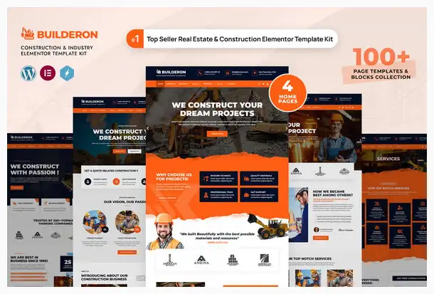 Builderon - Construction Business Elementor Template Kit