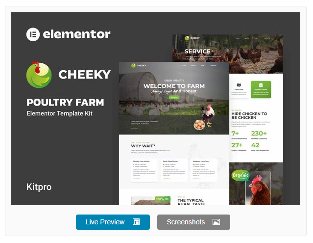 Cheeky – Poultry Farm Elementor Template Kit