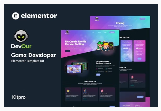 Game Developer Elementor Template Kit