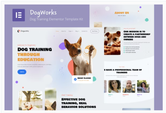 DogWorks – Dog Training Elementor Template Kit