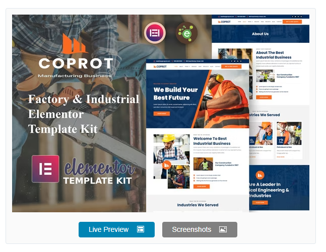 Coprot – Factory & Industrial Elementor Template Kit