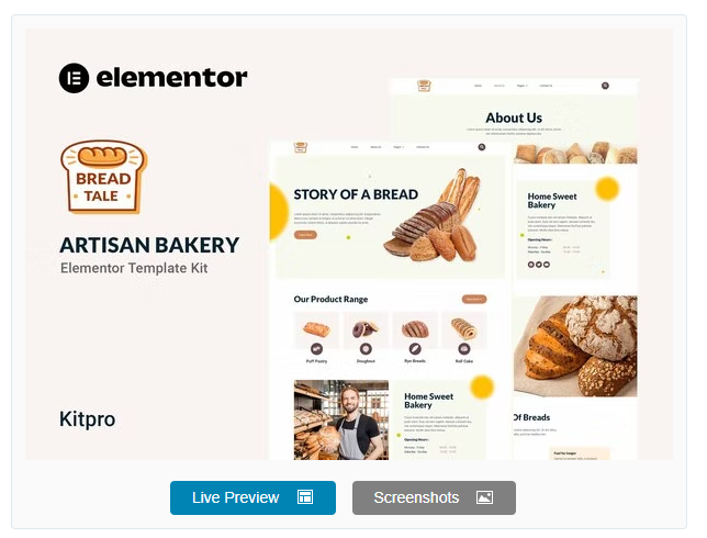 Artisan Bakery Elementor Template Kit