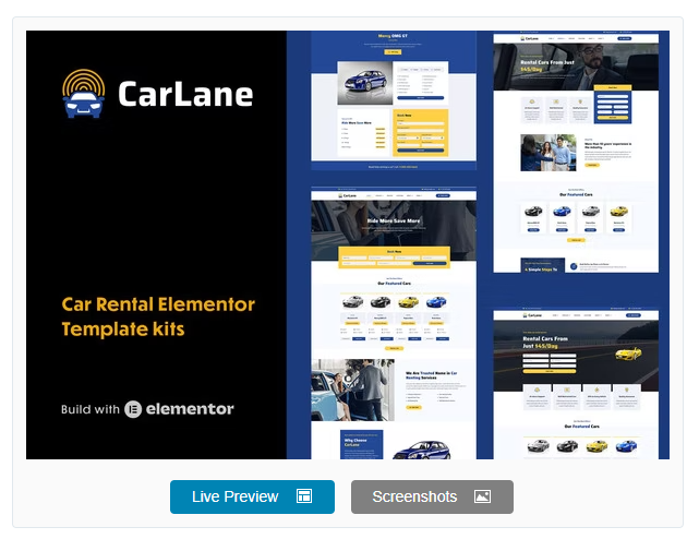 CarLane – Car Rental Elementor Template Kit