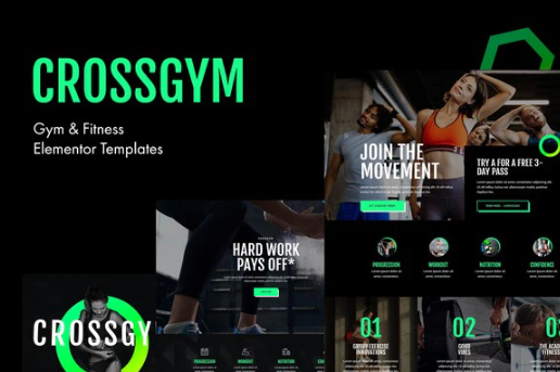 CrossGym – Gym & Fitness Elementor Template Kit