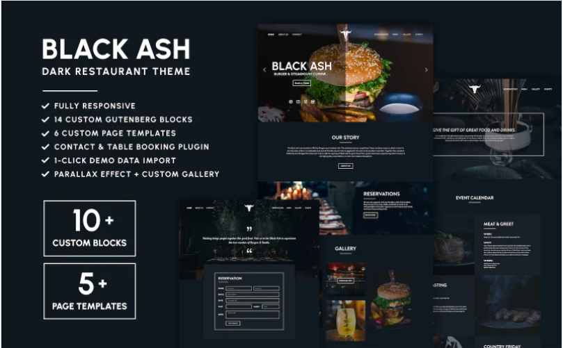 Dark Restaurant WordPress Theme