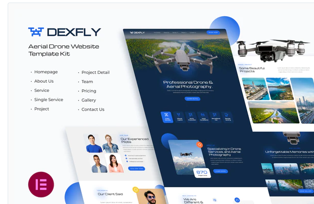 Dexfly-Drone-Aerial-Photography-Elementor-Template-Kit