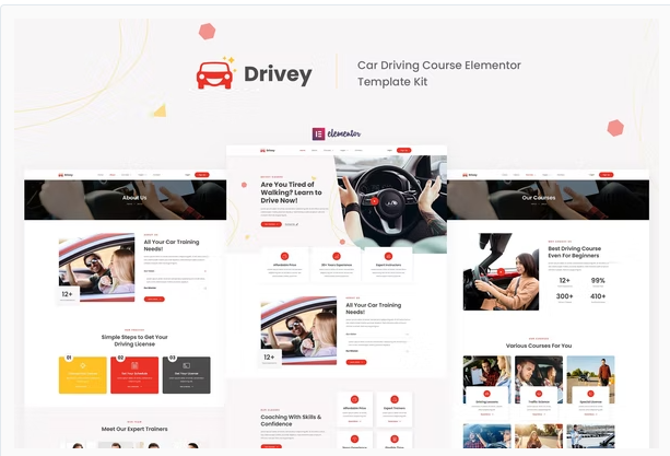 Drivey – Car Driving Course Elementor Template Kit