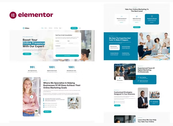 Eklan – Digital Marketing Agency Elementor Template Kit