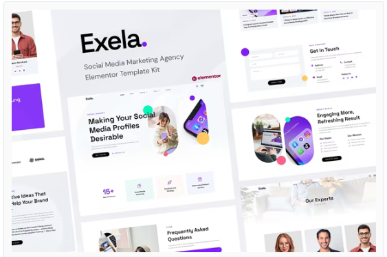 Exela – Social Media Marketing Agency Elementor Template Kit