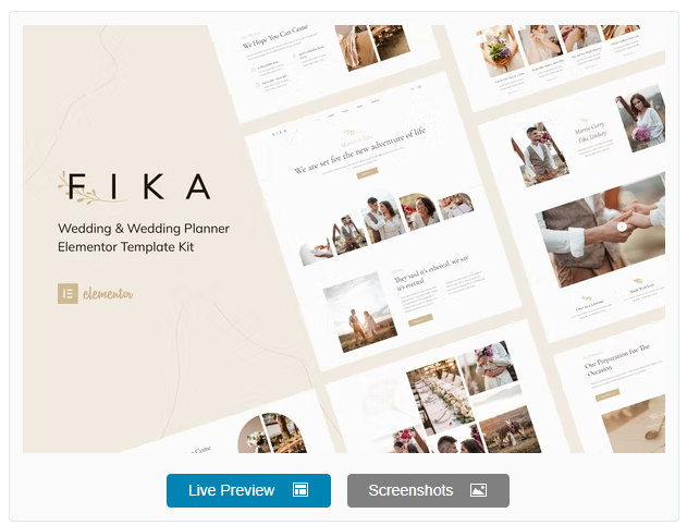 Fika – Wedding & Wedding Planner Elementor Template Kit