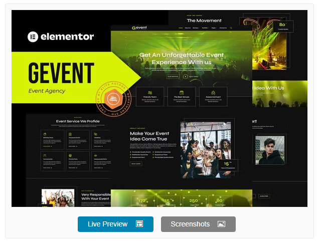 Gevent – Event Agency Elementor Template Kit