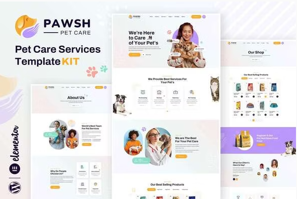 Pawsh – Pet Care & Shop Elementor Template Kit