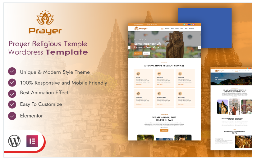 Prayer Religious Temple WordPress Template