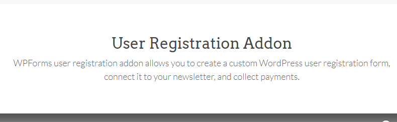 WPForms User Registration Addon