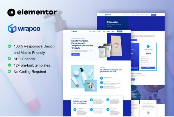 WrapCo – Packaging Company Elementor Template Kit