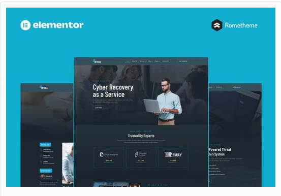 Intera – Cybersecurity Elementor Pro Full Site Template Kit