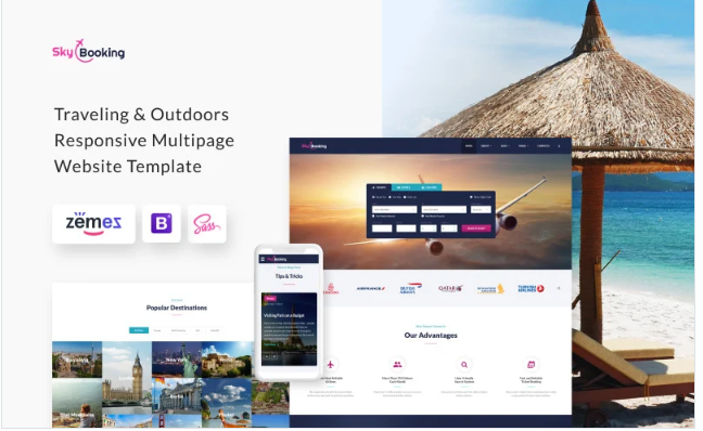 SkyBooking – Flight Booking HTML5 Website Template