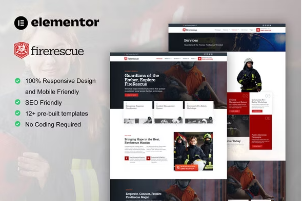 FireFighter & Fire Department Elementor Template Kit