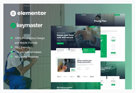 Locksmith & Key Maker Service Elementor Template Kit