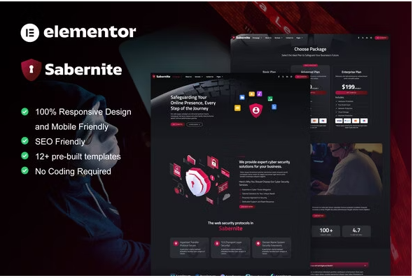 Cyber Security Services Elementor Pro Template Kit