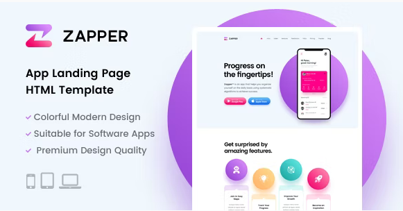 App Landing Page HTML Template