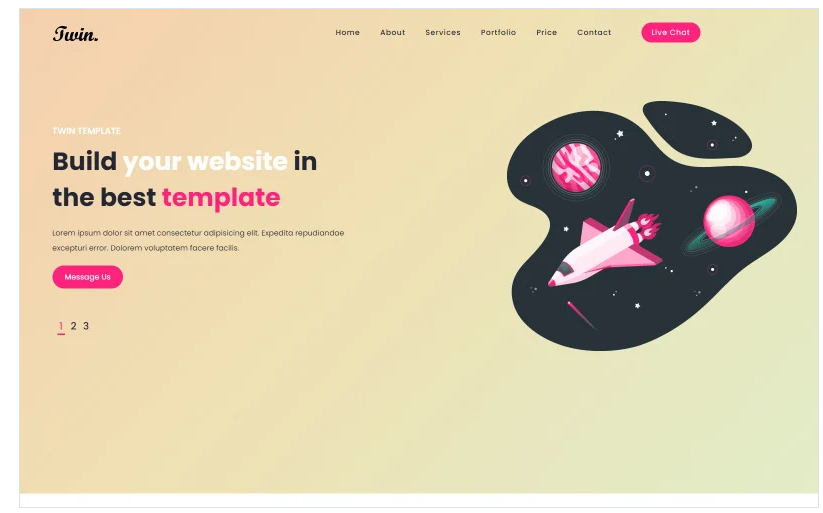 Twin – Landing HTML Template Solution