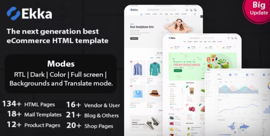 Ekka – Ecommerce HTML Template + Admin Dashboard