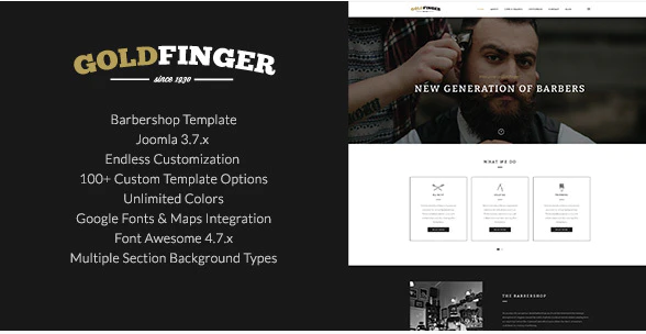 Goldfinger – Barbershop Joomla Template