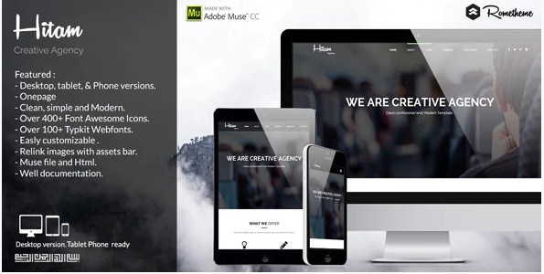 Hitam Onepage Muse Template