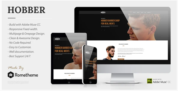 Hobber – Barbershop, Hair & Salon Muse Template