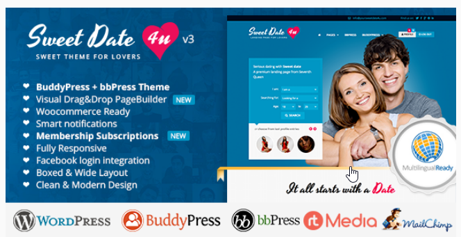 Sweet Date – More than a WordPress Dating Theme