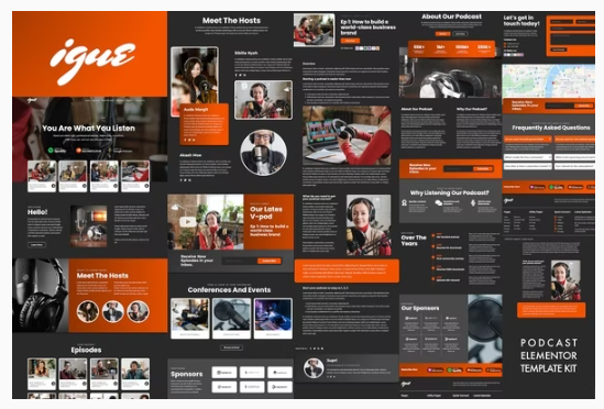 iGUE – Podcaster Elementor Template Kit