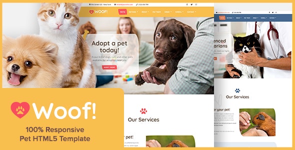 Woof! – Pet HTML5 Template