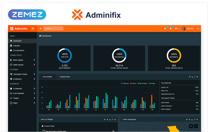 Adminifix – Creative Dashboard Admin Template