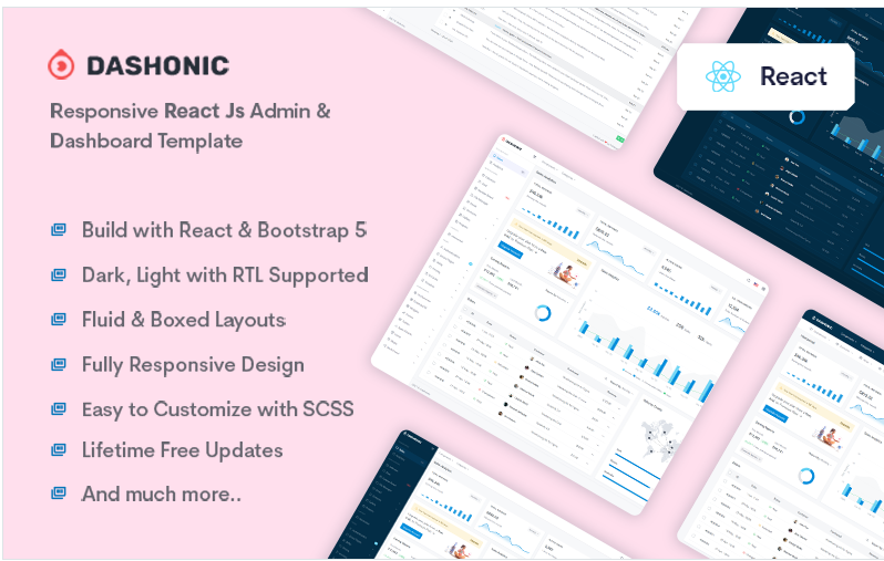 Dashonic – React Admin & Dashboard Template