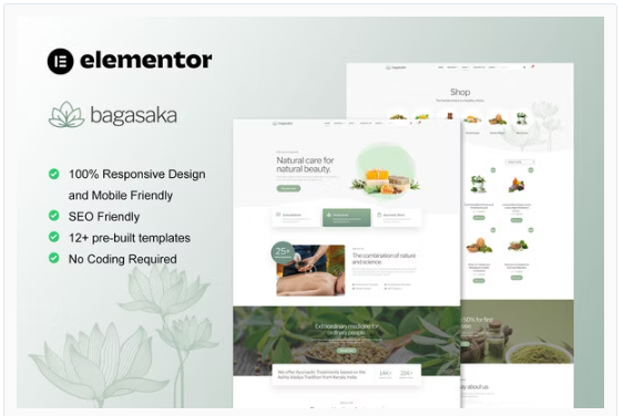 Ayurveda Treatment & WooCommerce Store Elementor Pro Template Kit