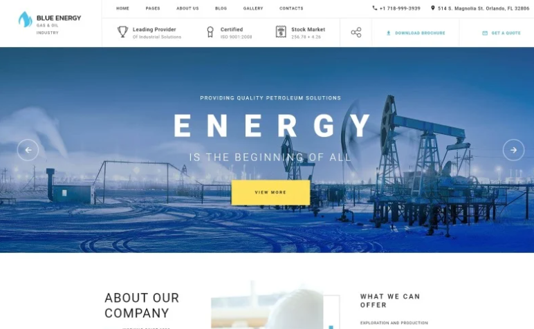 Blue Energy – Industrial Company Ready-To-Use Joomla Template