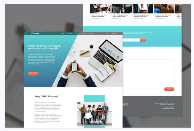 Cerema CRM Website Adobe XD Template