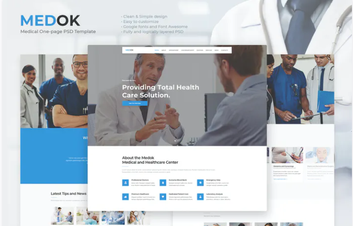 Medok – Medical One Page PSD Template