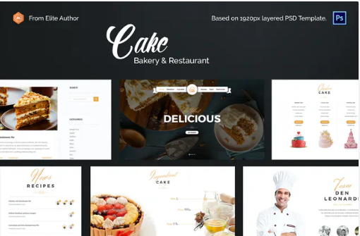 Cake – Easy & Slight Bakery PSD Template