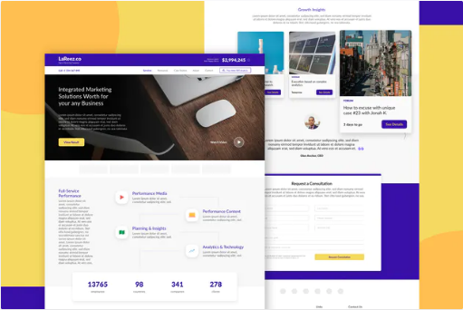 LAREEZ – Internet Marketing Website XD Template