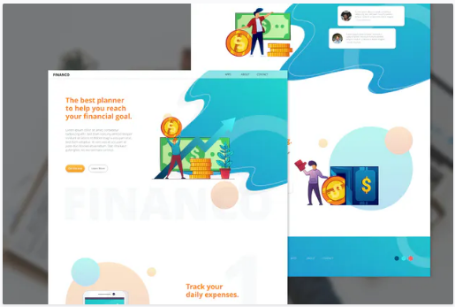 FINANCO – Website XD Template & Illustration Kit