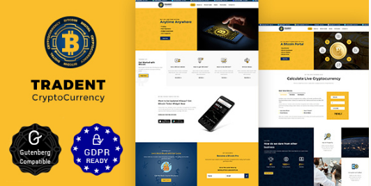 Tradent Cryptocurrency Bitcoin Crypto Theme(full)