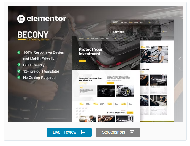 Car Repair Elementor Template Kit