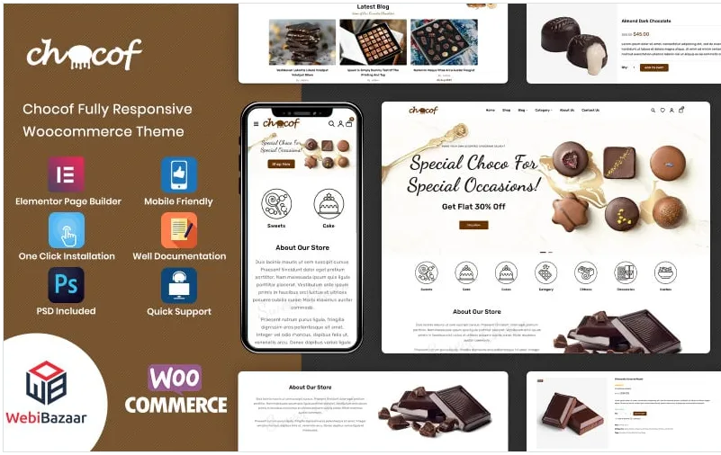 best WordPress theme for confectionery business, Chocof WordPress theme, WordPress theme for sweets shop, candy store WordPress theme, bakery website WordPress theme, responsive confectionery theme WordPress, dessert shop WordPress theme, pastry business WordPress theme, sweet treats website design, chocolate shop WordPress theme