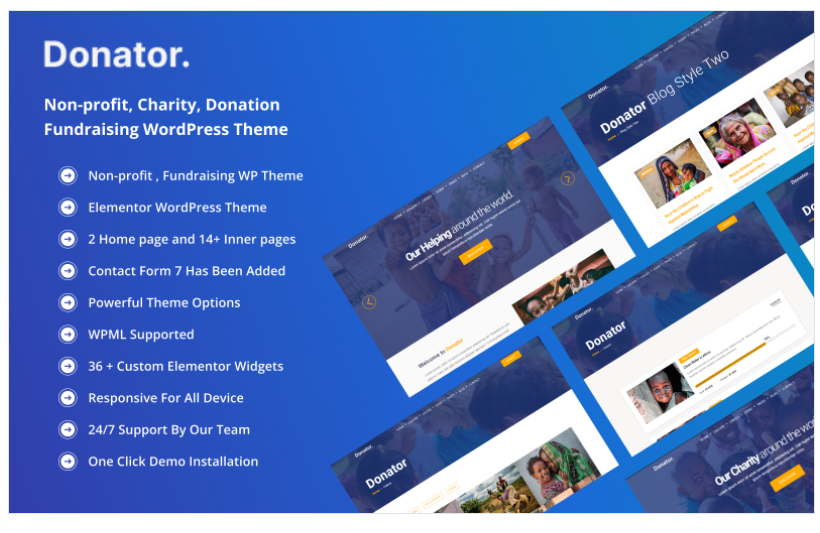 Donator-Charity Fundraising Non-Profit WordPress Theme