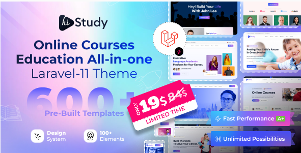 HiStudy – Online Courses & Education Laravel 11 Template
