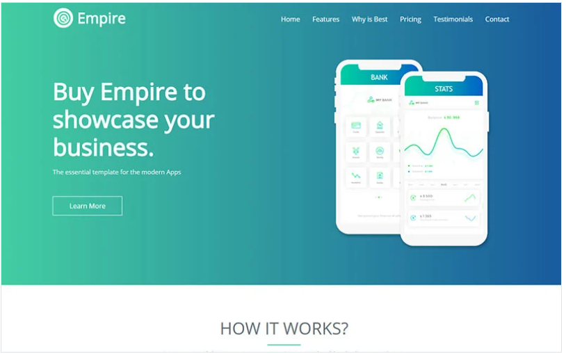 Empire – App Landing HTML5 Template Landing Page Template