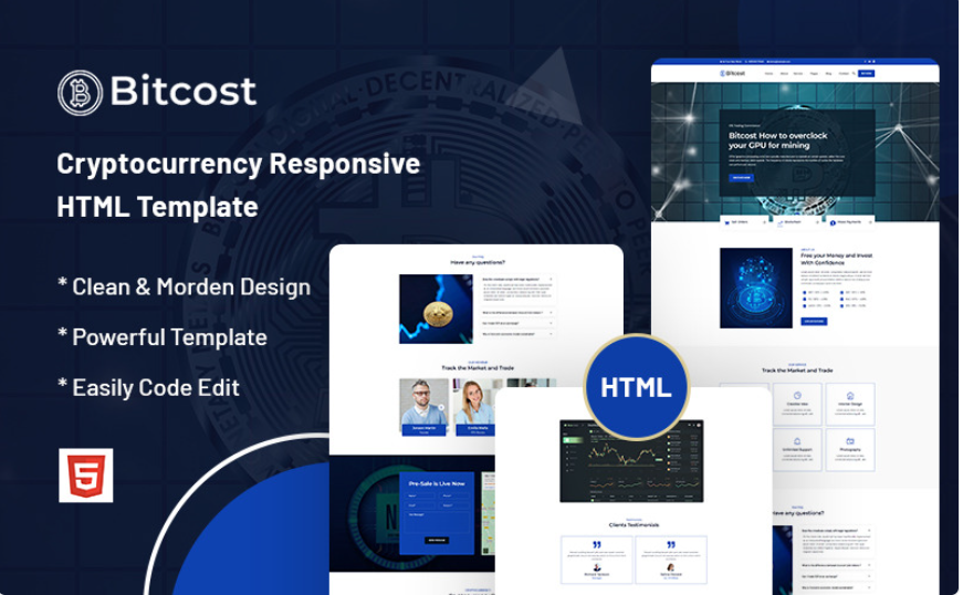 Cryptocurrency Responsive Website Template