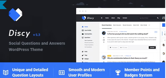 Discy – Social Questions and Answers WordPress Theme